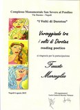 Attestato di patecipazione per Evento Verseggiando tra i volti di Dorotea - reading poetico